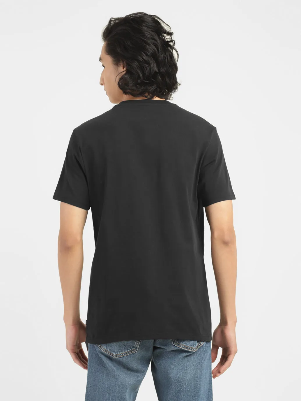 Men's Brand Logo Crew Neck T-shirt Black