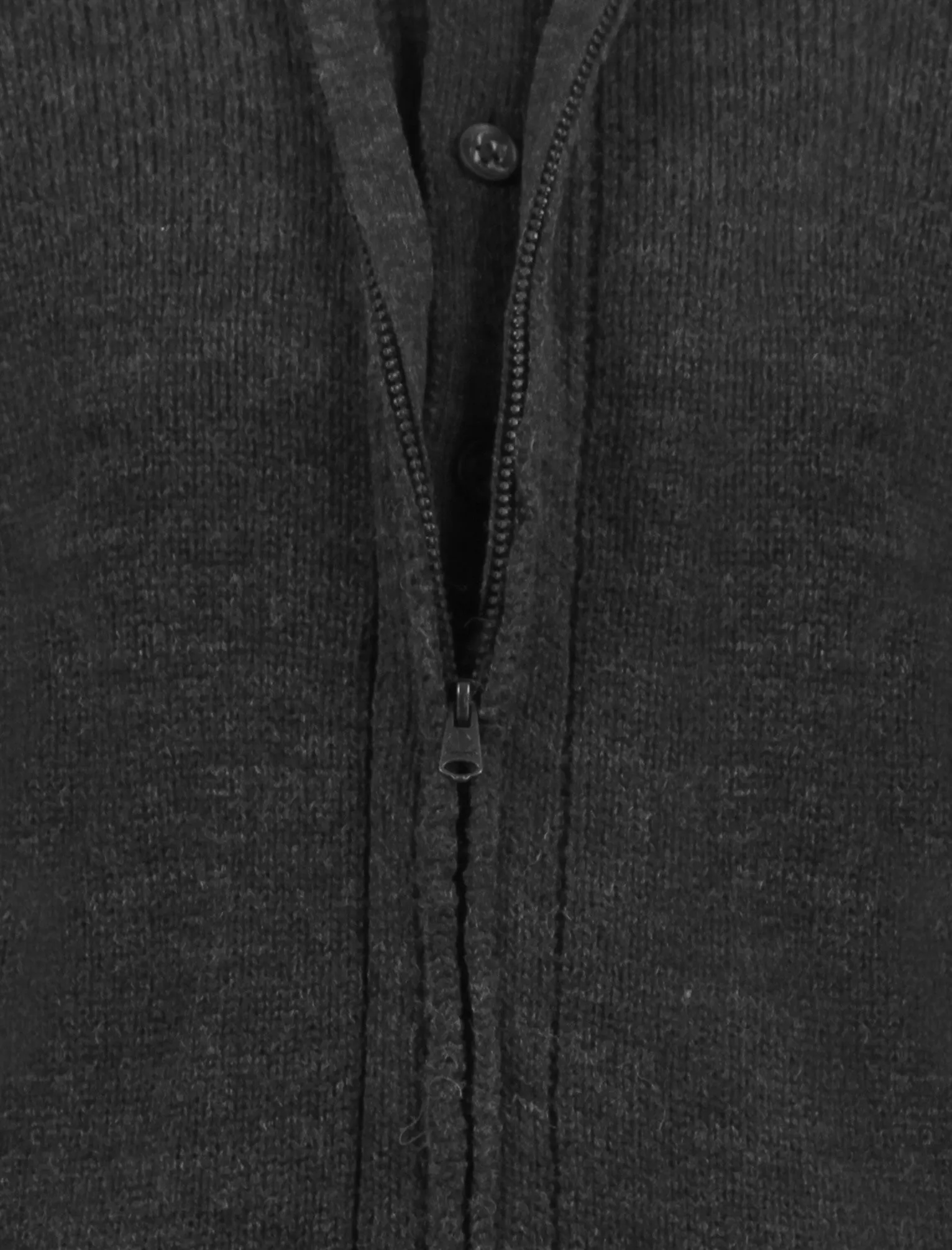 Men's mock double layer zipped charcoal cardigan - Old Boys Network