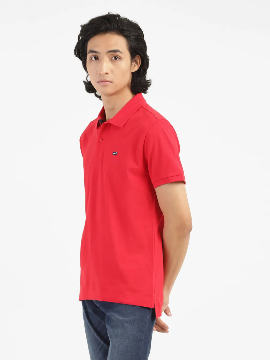 Men's Red Polo Collar T-Shirt