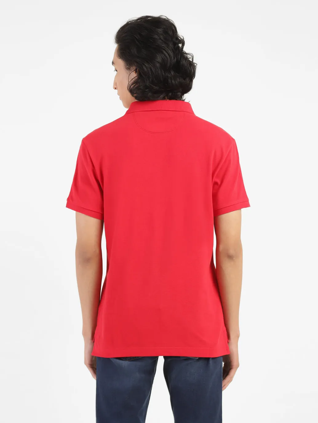 Men's Red Polo Collar T-Shirt