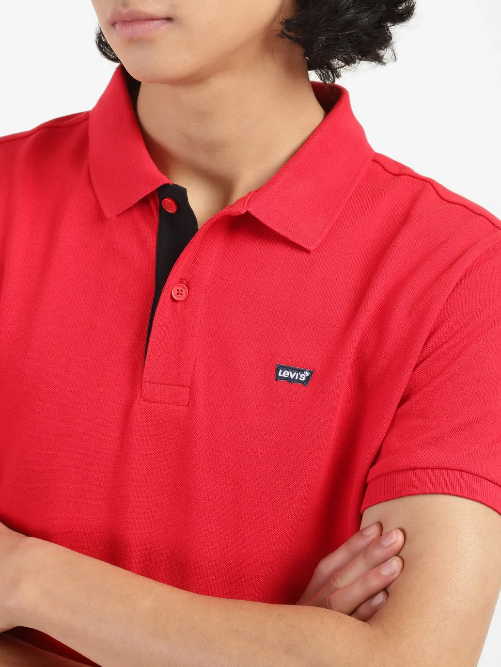 Men's Red Polo Collar T-Shirt