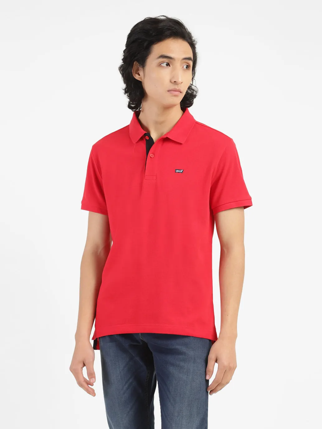 Men's Red Polo Collar T-Shirt