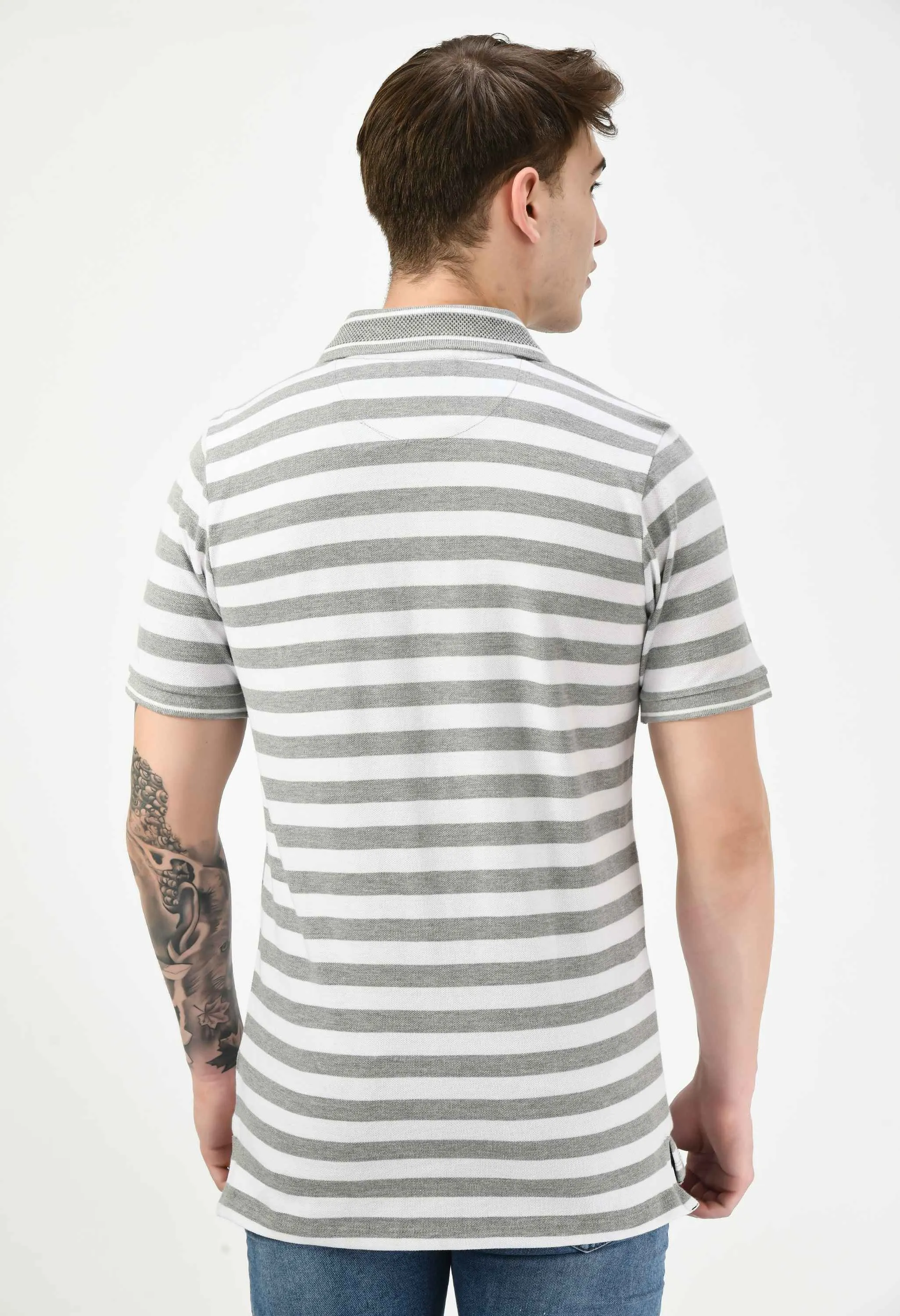 Men's Striped Regular Fit Polo T-Shirt