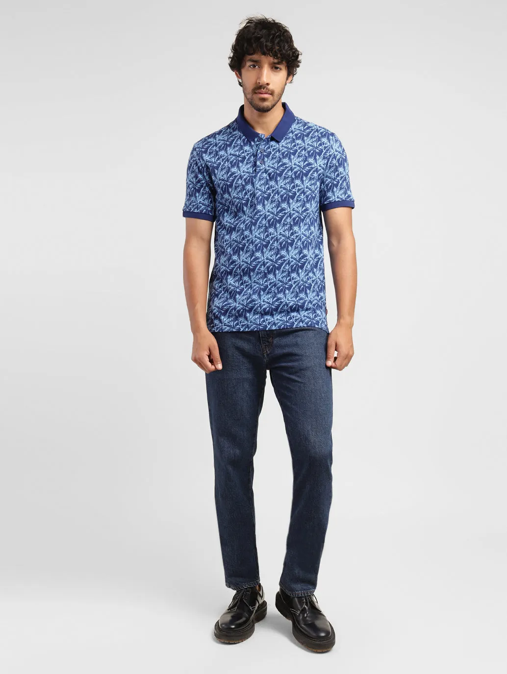 Men's Tropical Print Polo T-shirt