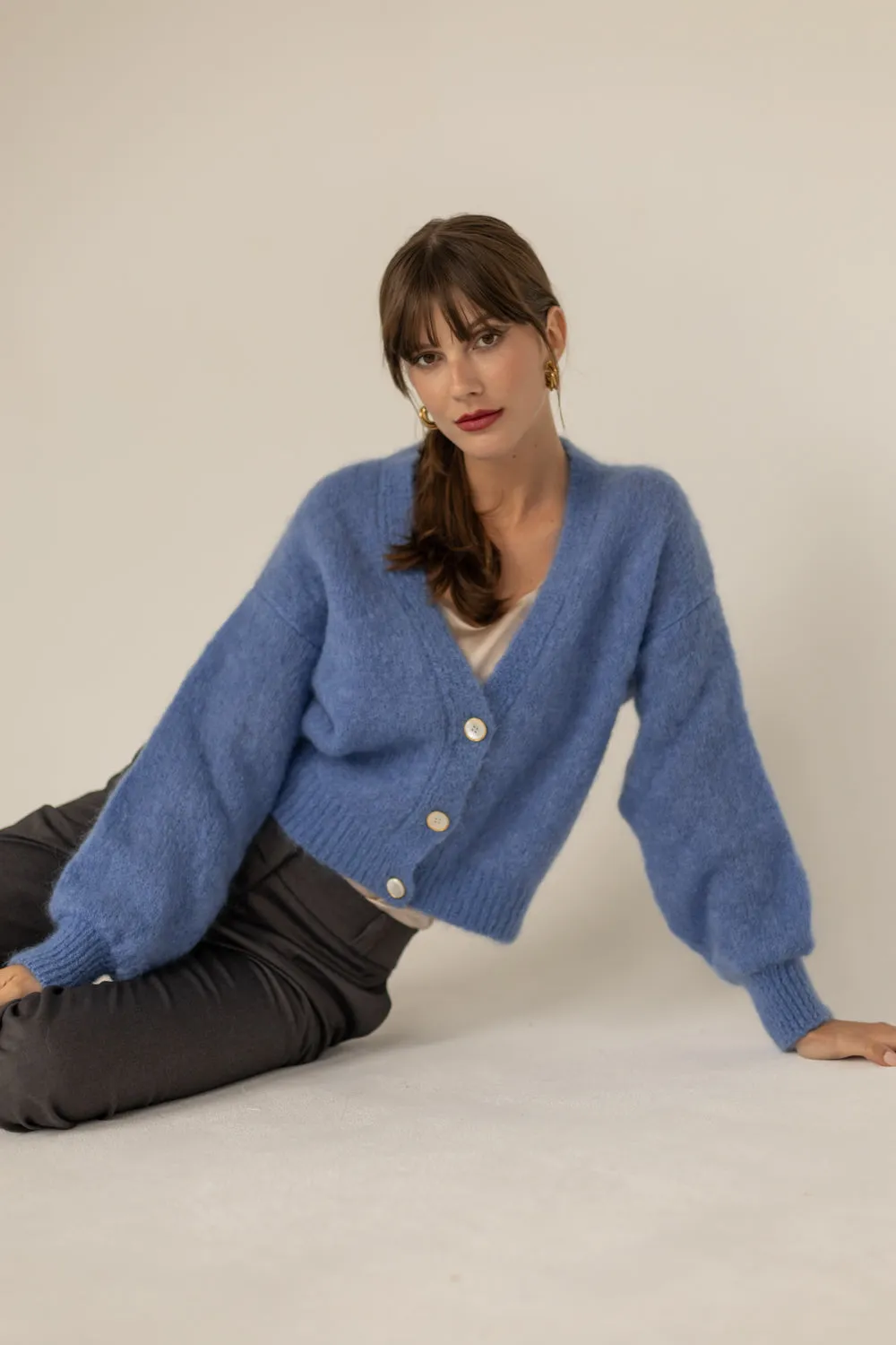 Mia Mohair Cardigan Blue