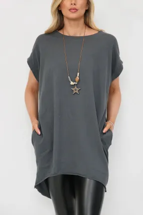 Milla Oversized T-Shirt with Necklace