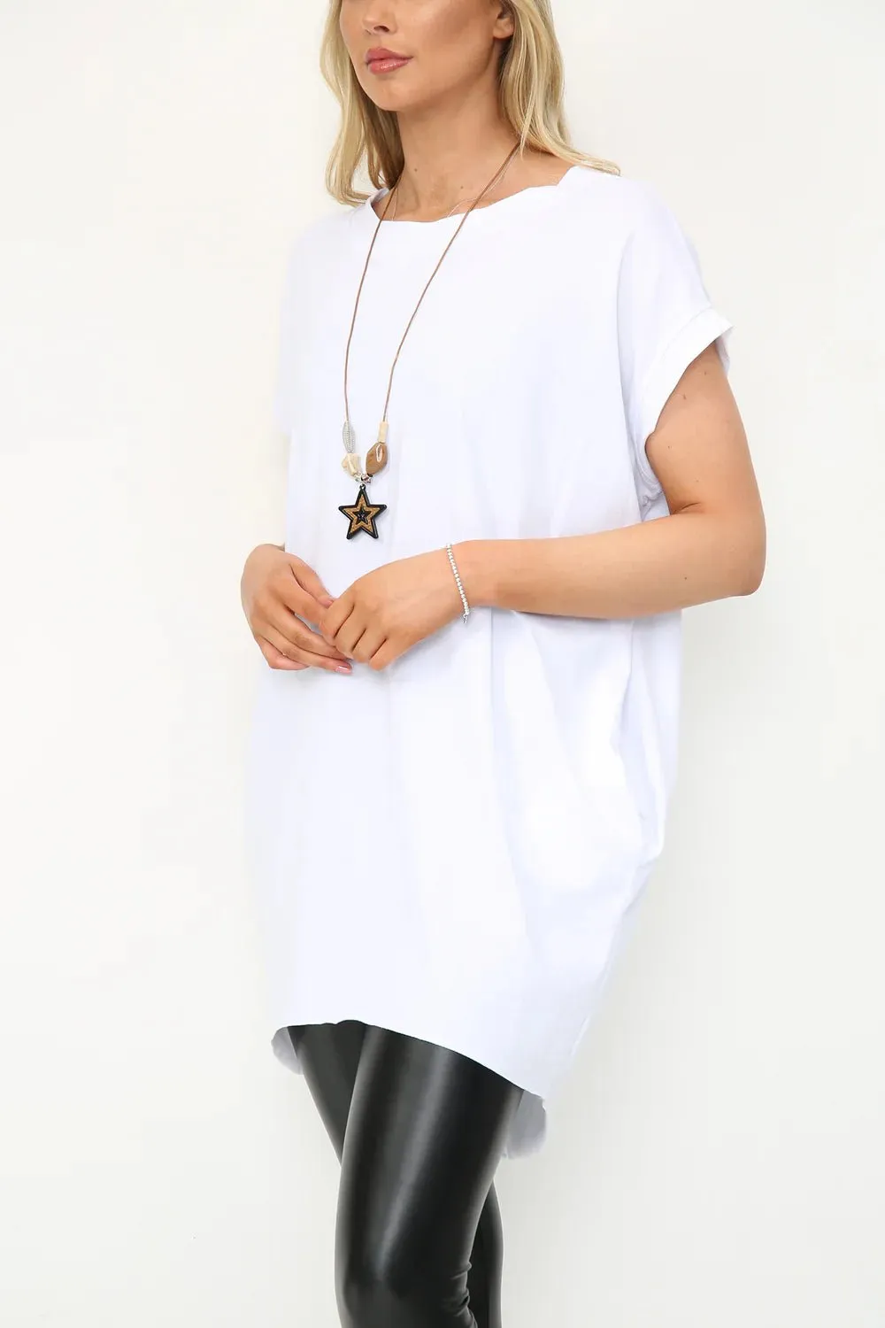 Milla Oversized T-Shirt with Necklace