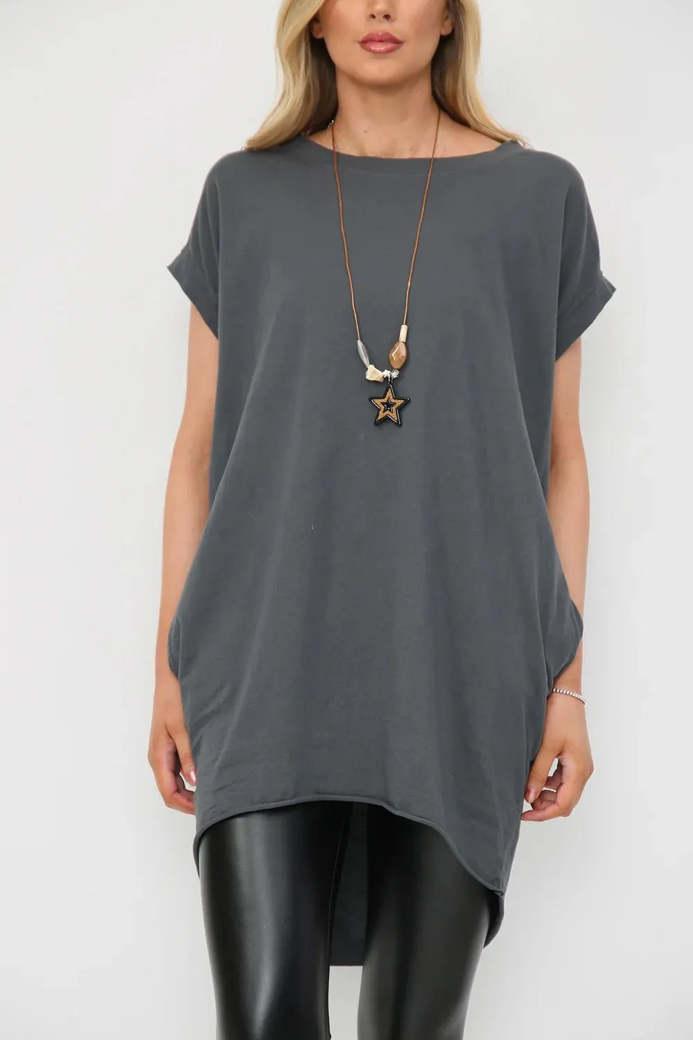 Milla Oversized T-Shirt with Necklace