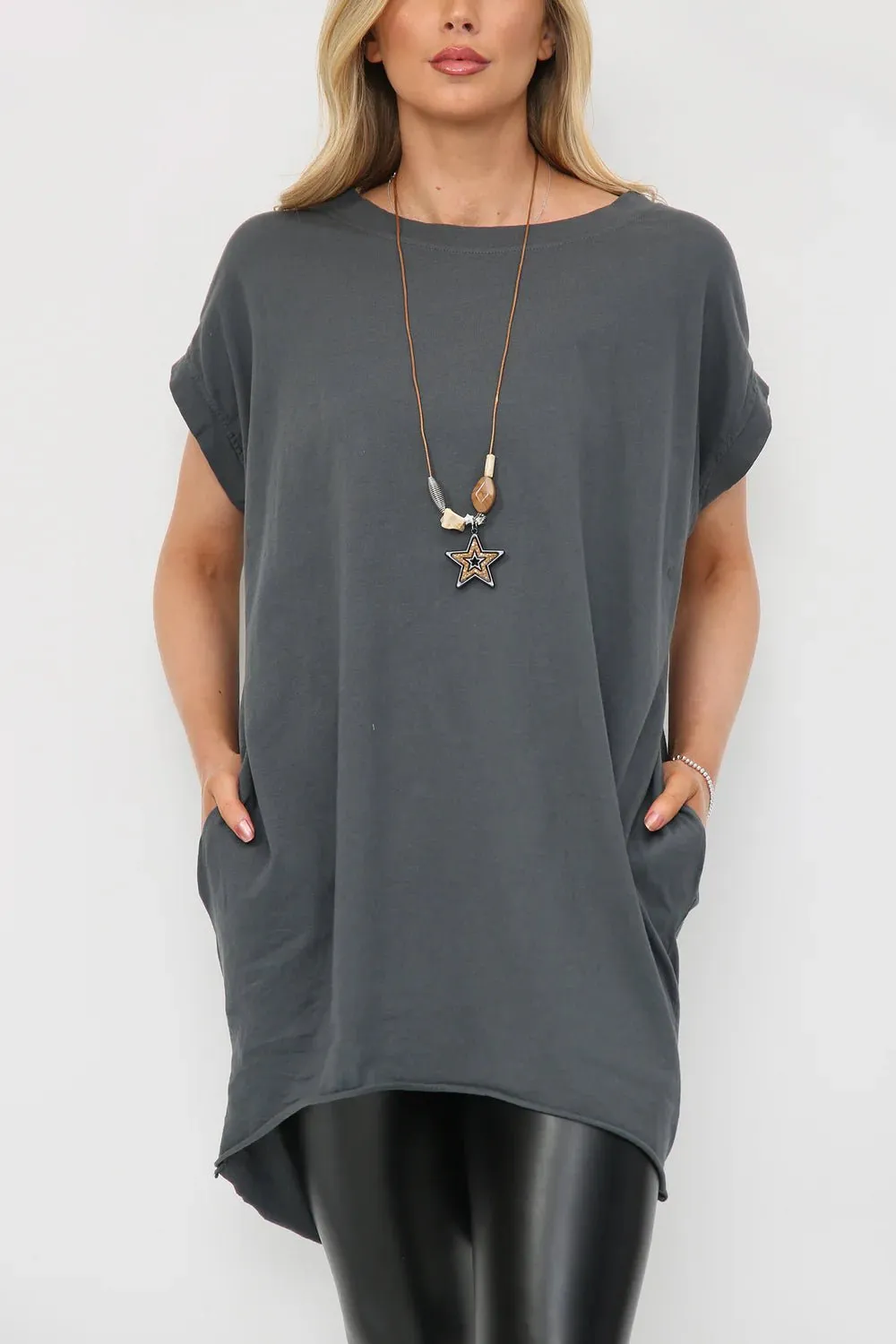 Milla Oversized T-Shirt with Necklace