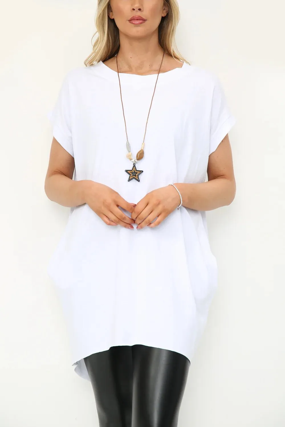 Milla Oversized T-Shirt with Necklace