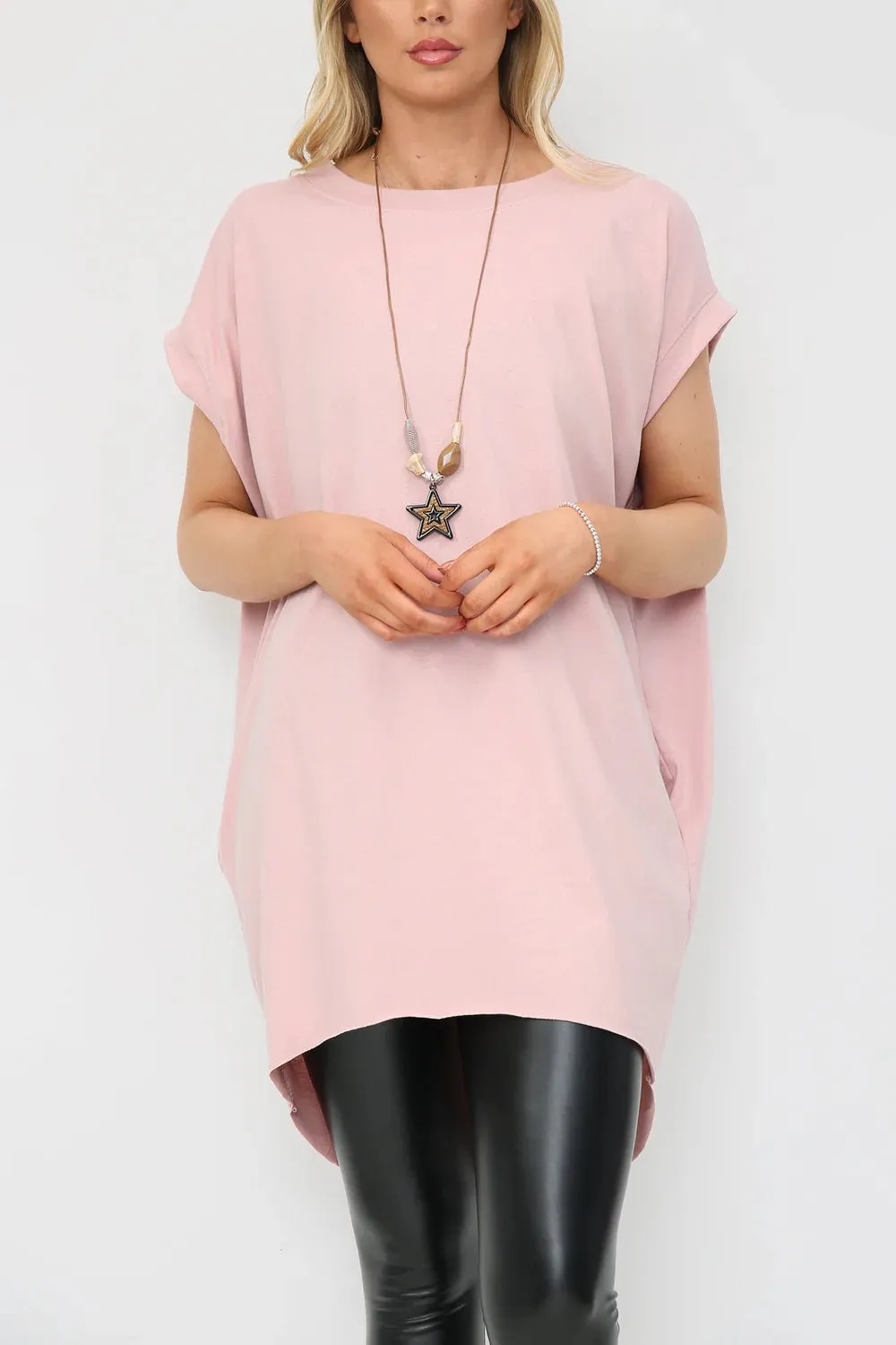 Milla Oversized T-Shirt with Necklace