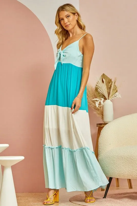 Mint Multi Plus Colorblock Maxi Dress