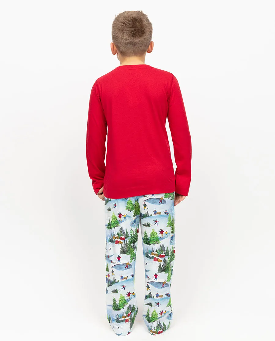 Montana Kids Unisex Jersey T-shirt and Winterscape Printed Jersey Pyjama Set