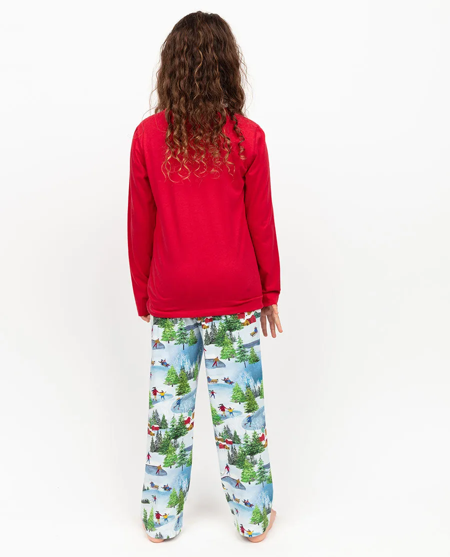 Montana Kids Unisex Jersey T-shirt and Winterscape Printed Jersey Pyjama Set