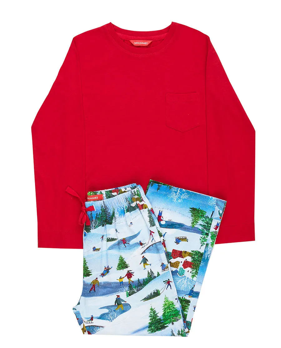 Montana Kids Unisex Jersey T-shirt and Winterscape Printed Jersey Pyjama Set