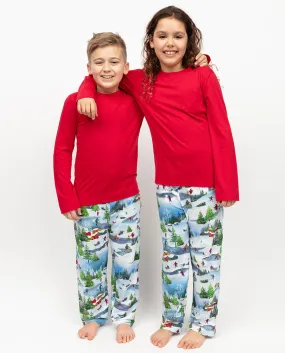 Montana Kids Unisex Jersey T-shirt and Winterscape Printed Jersey Pyjama Set