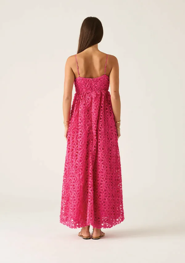 Mos the Label Rosa Strappy Maxi Dress in Fuchsia Size 12