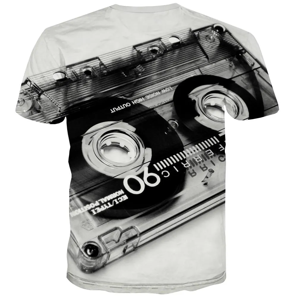 Music T-shirt Men Instrument Tshirts Cool Retro Tshirt Anime Electronic Shirt Print