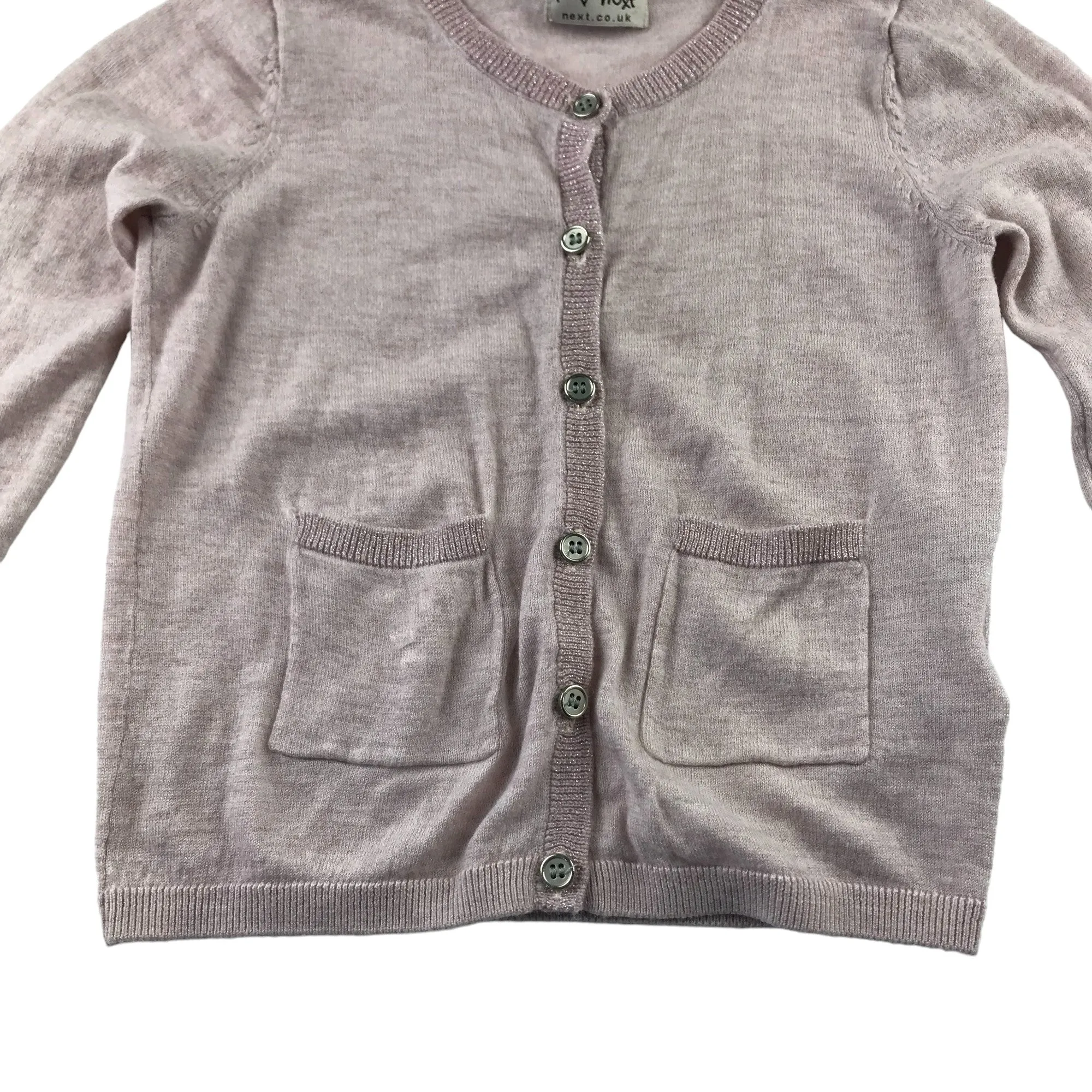 Next cardigan 8 years light pink merino wool blend button up