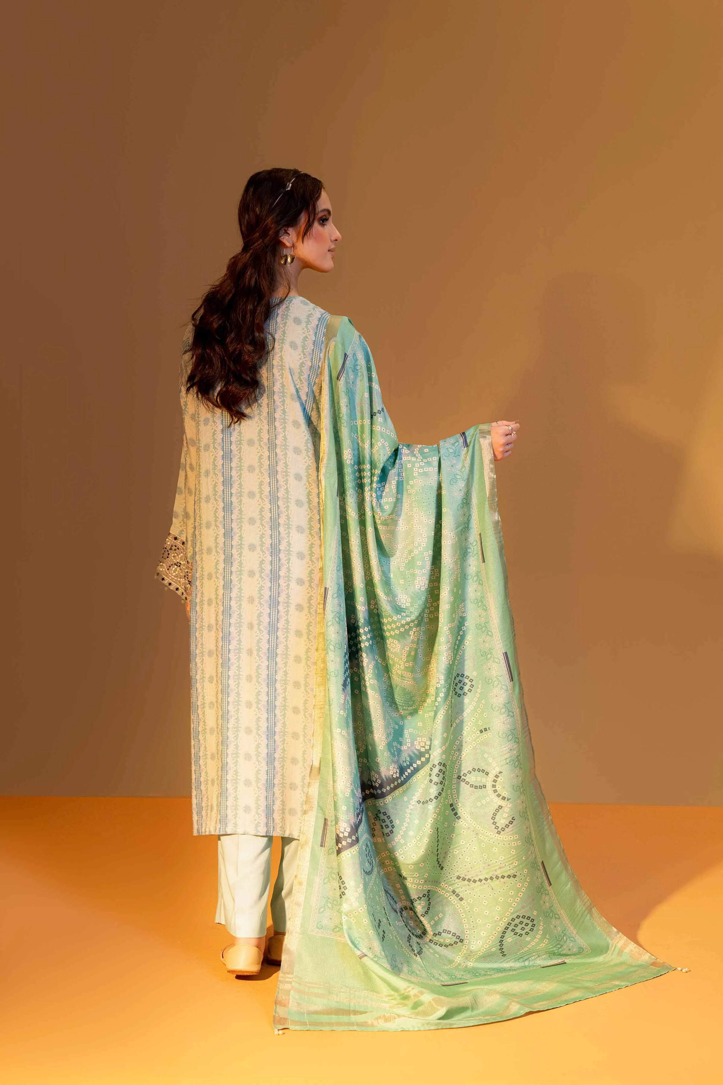 Nishat Linen Silk Collection – 3 Piece - Printed Embroidered Suit - 42306467