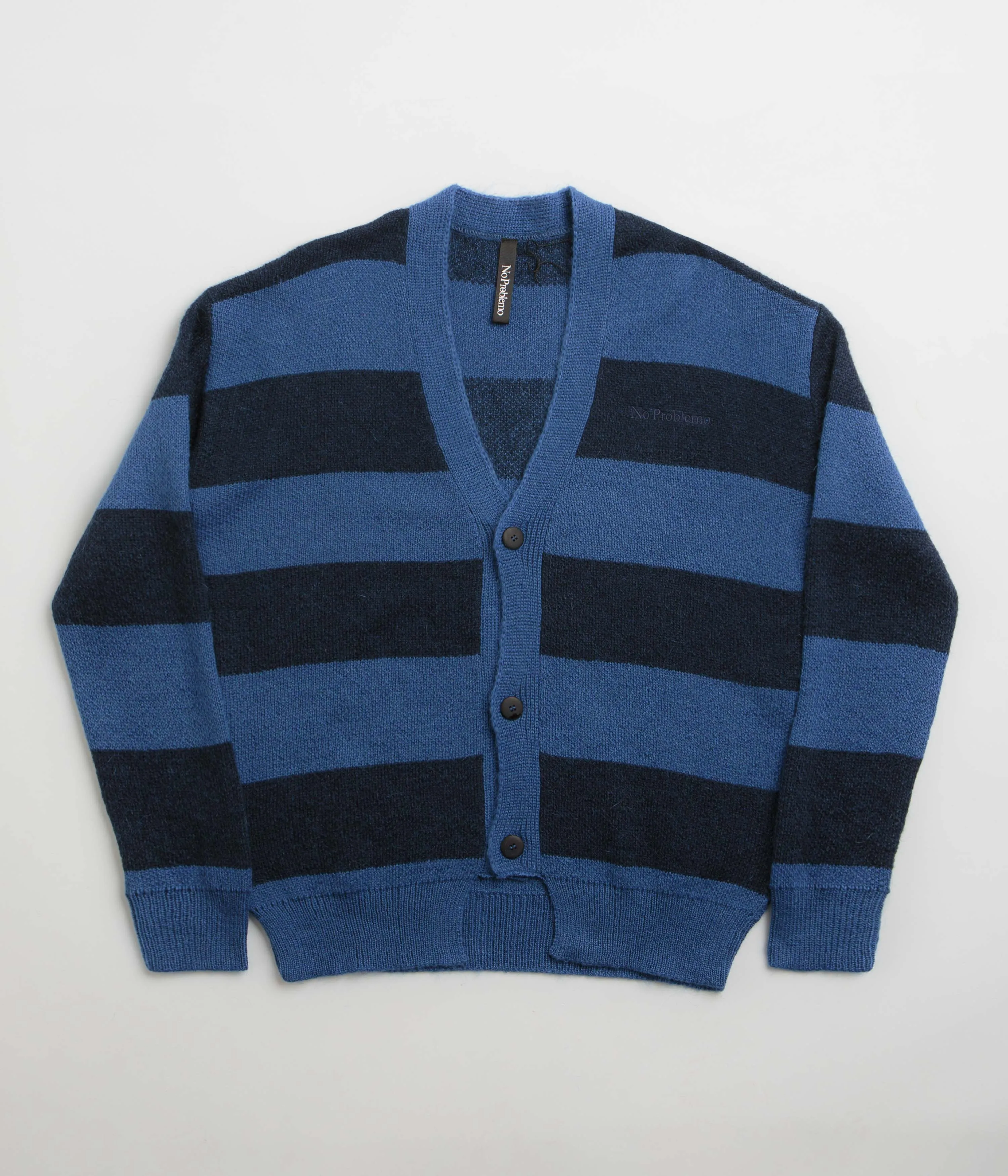 No Problemo Striped Mohair Oversized Cardigan - Blue Multi