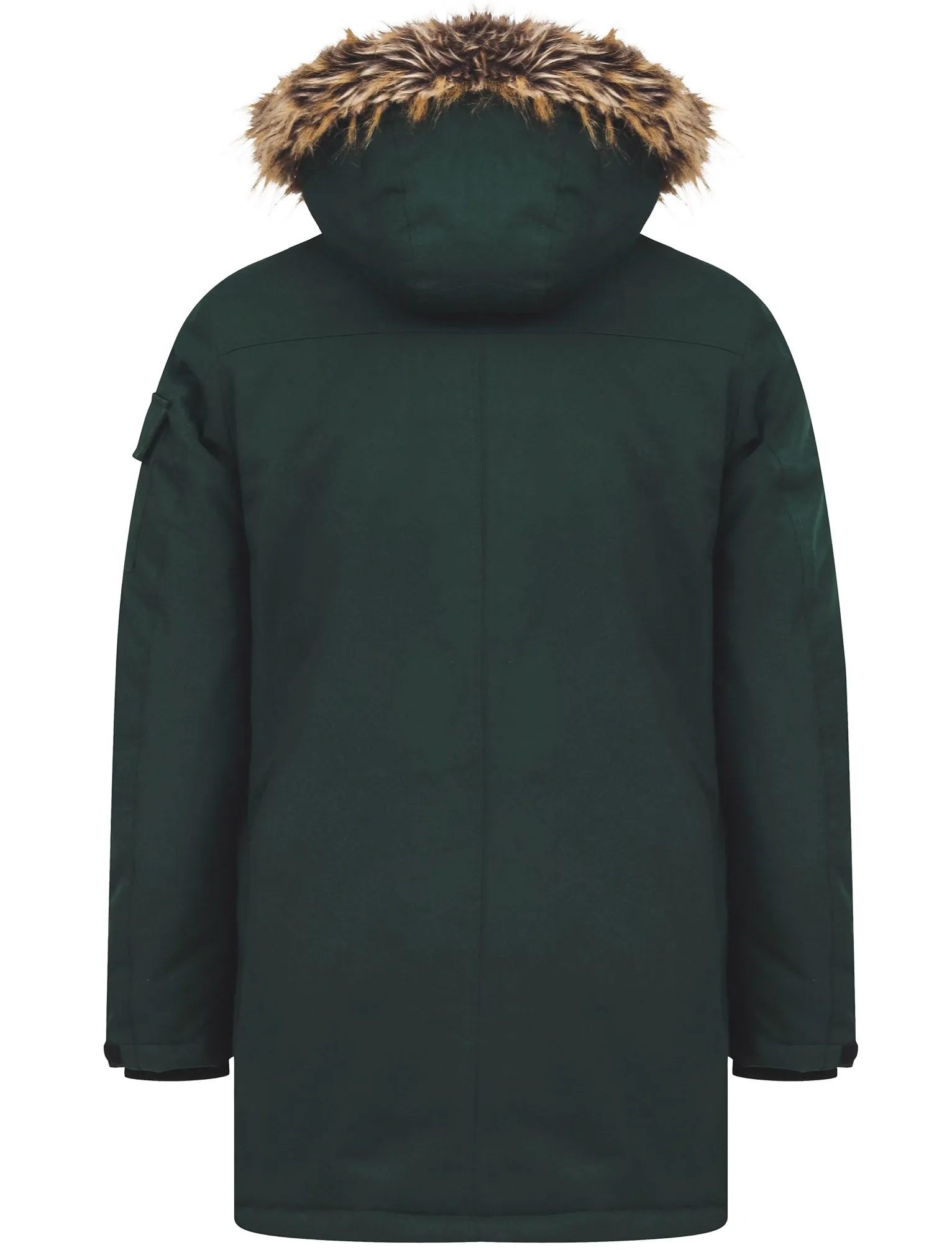 Nolte Utility Parka Coat with Borg Lined Faux Fur Trim Hood in Scarab Green - Tokyo Laundry