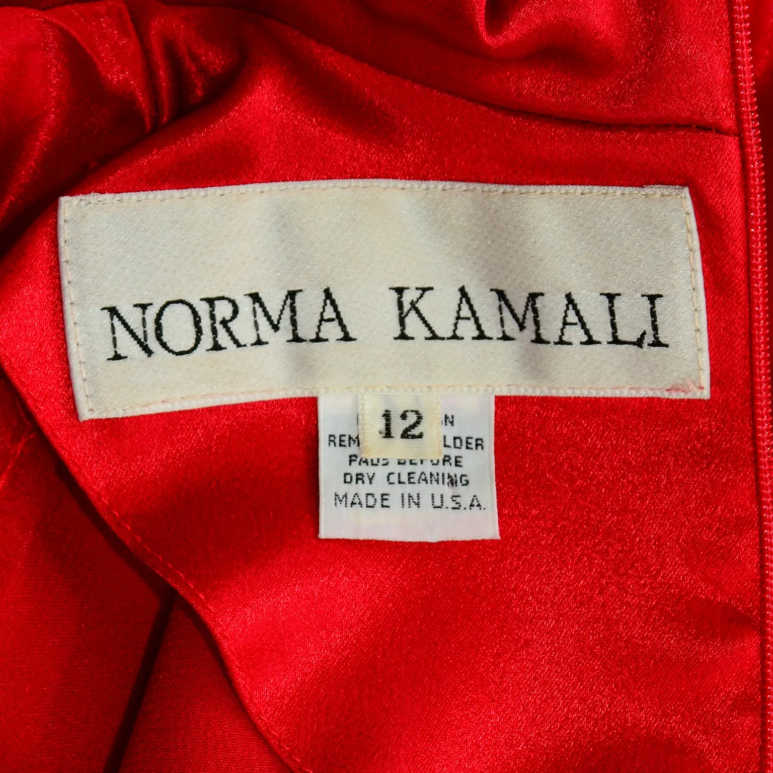 Norma Kamali Vintage 1980s Red Satin Jumpsuit