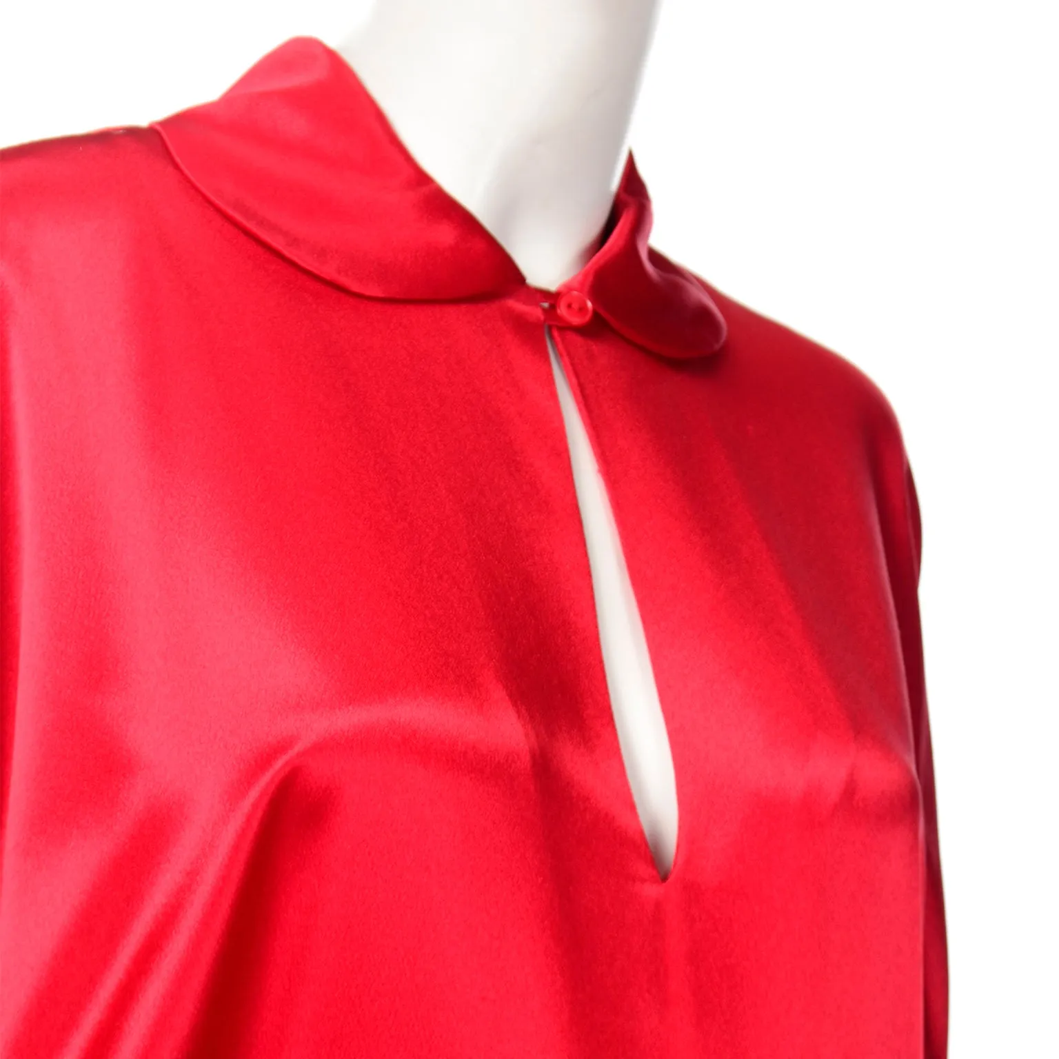 Norma Kamali Vintage 1980s Red Satin Jumpsuit