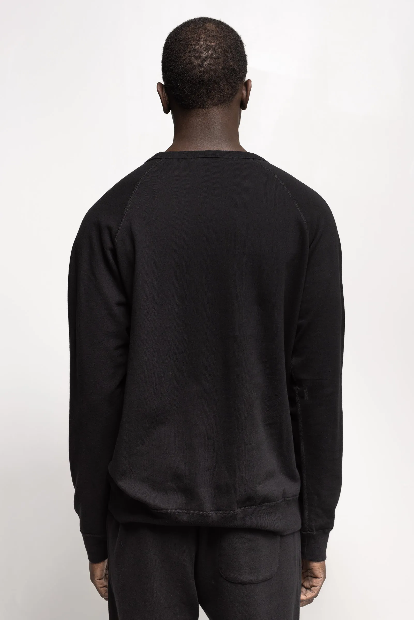 NS2117A-1 250g French Terry Long Sleeve Crew in Black