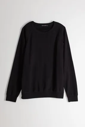 NS2117A-1 250g French Terry Long Sleeve Crew in Black