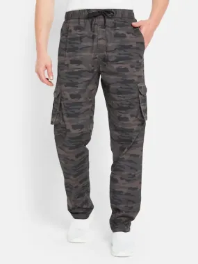 Octave Men Camouflage Printed Cotton Cargo Track Pants