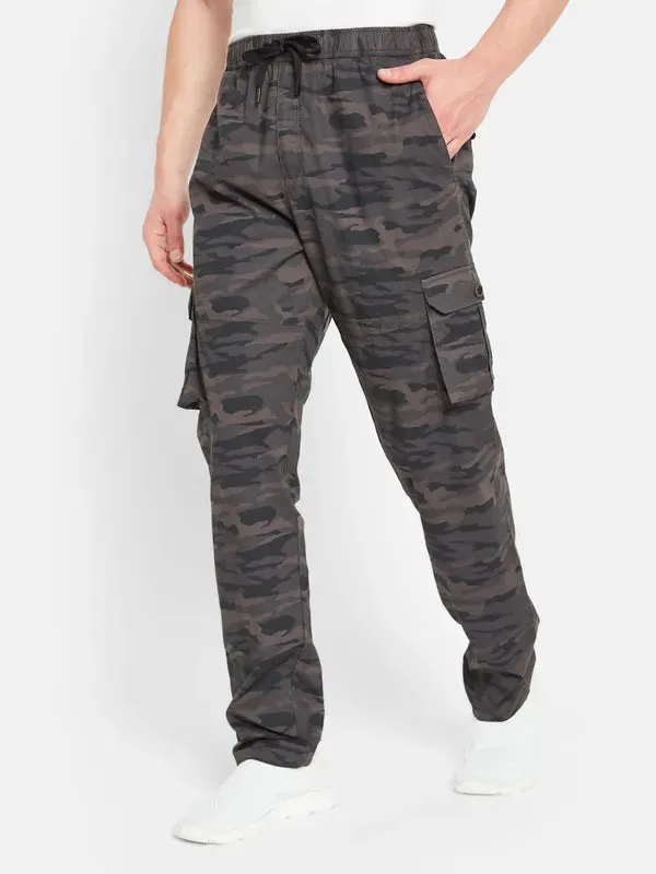 Octave Men Camouflage Printed Cotton Cargo Track Pants