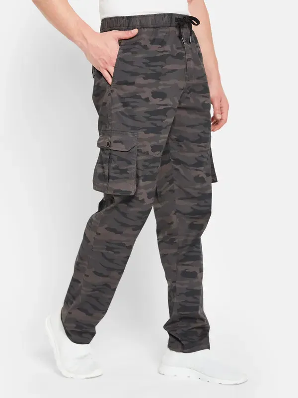 Octave Men Camouflage Printed Cotton Cargo Track Pants