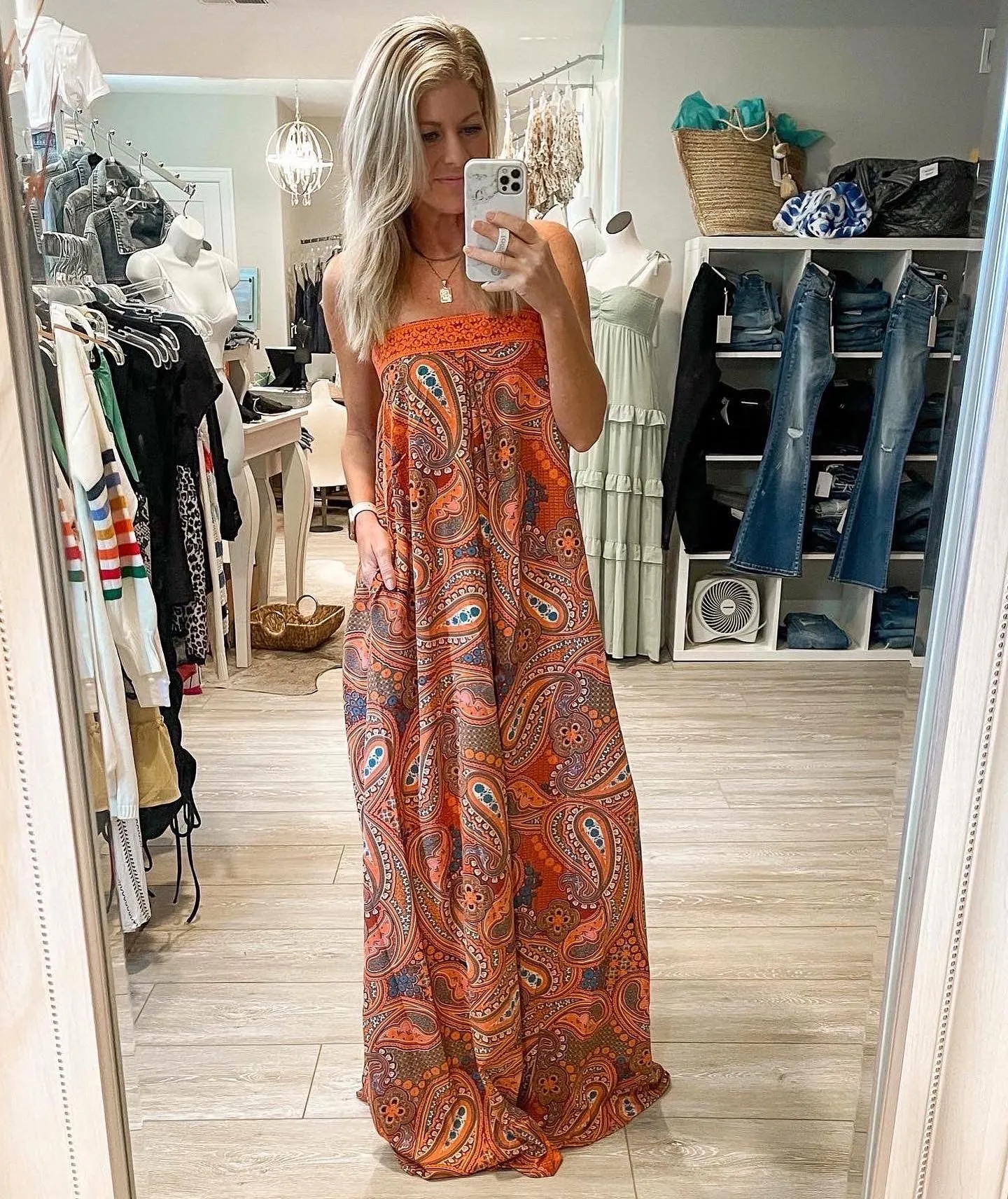 Off To Bali Strapless Wide Leg Jumpsuit