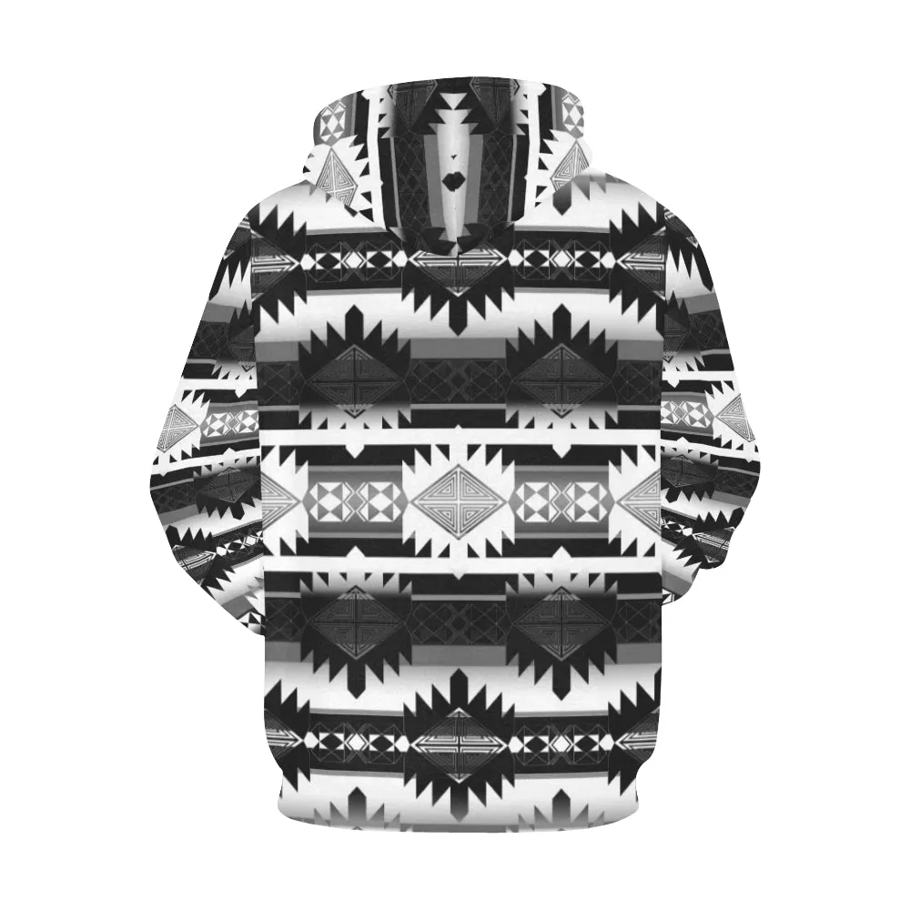 Okotoks Black and White Hoodie for Women (USA Size)