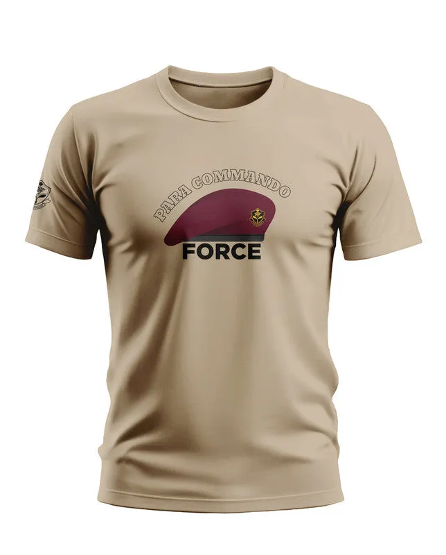 Para Commando Force With Cap Patten Soft Cotton T-shirt