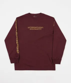 Pass Port Intersolid Long Sleeve T-Shirt - Burgundy