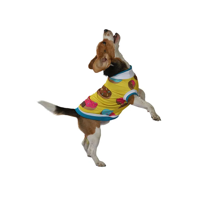 Pawsindia Donut T-Shirt For Dog, Yellow