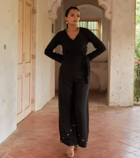 Perched Black Detachable Jumpsuit | Hemp Bamboo Fabric