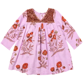 Pink Chicken Girls Courtney Dress - Lavender Poppy