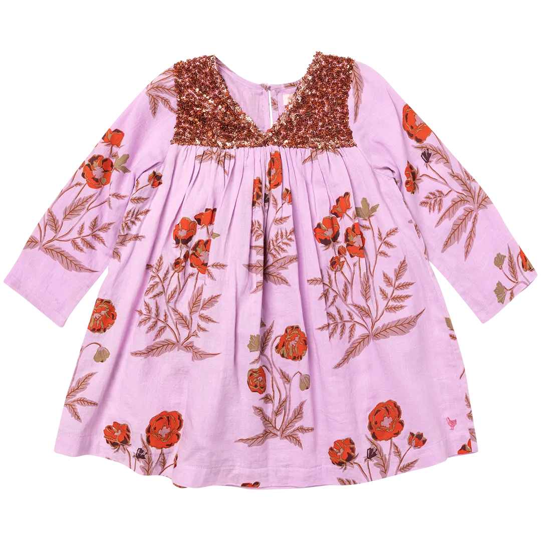 Pink Chicken Girls Courtney Dress - Lavender Poppy