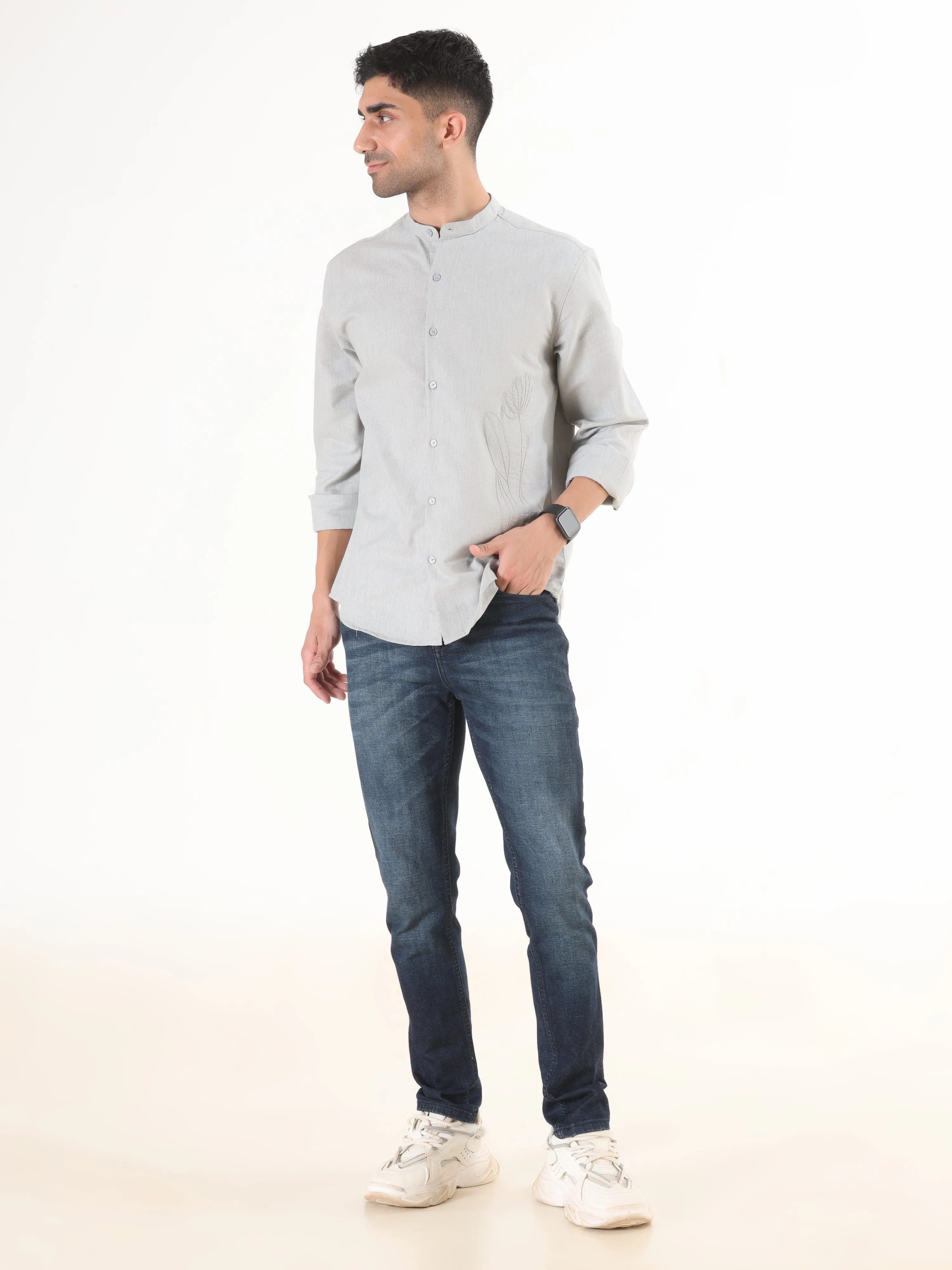 Pista Cream Full Sleeve Shirt - Men's Semi Casual