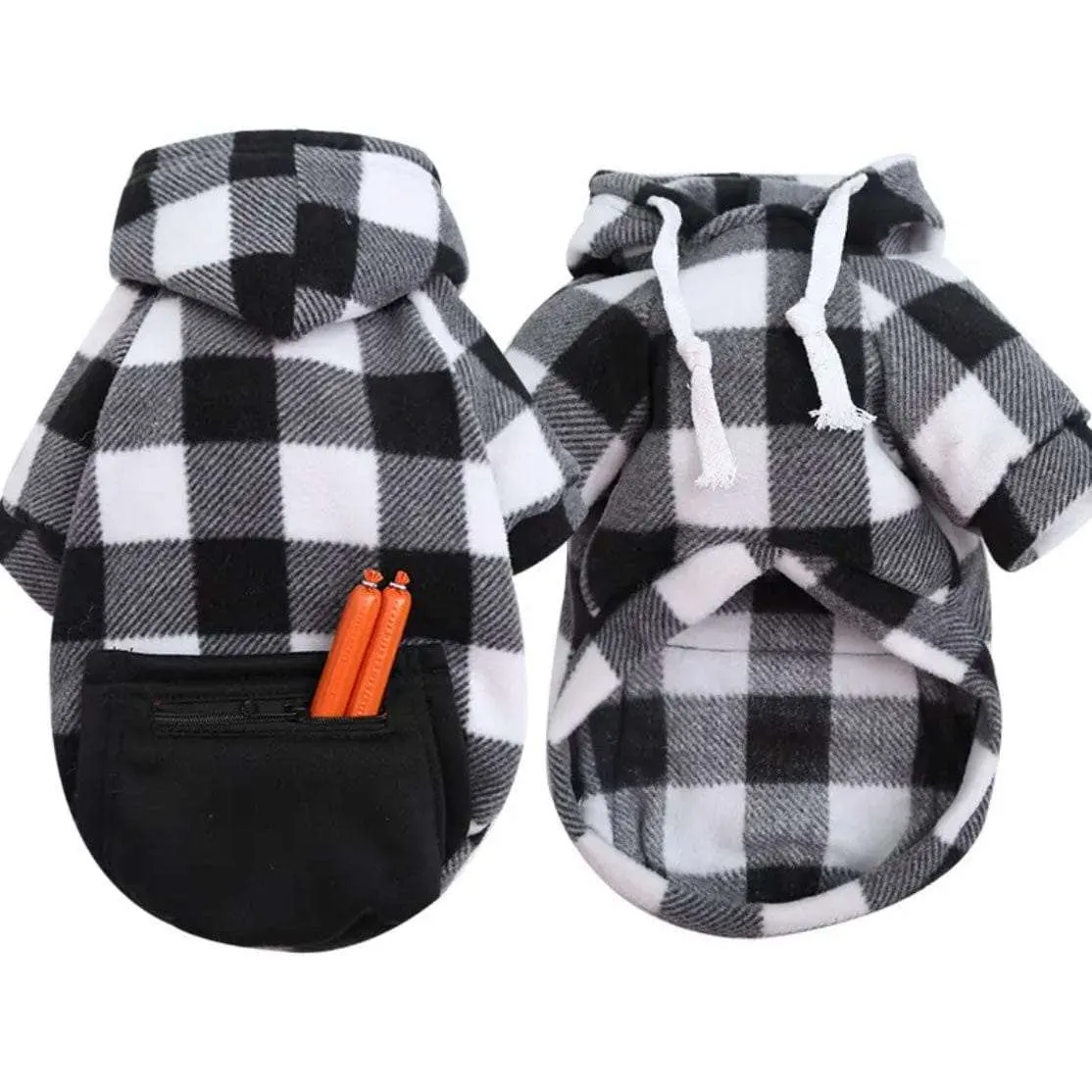 Plaid Hoodie With Zipper Pocket