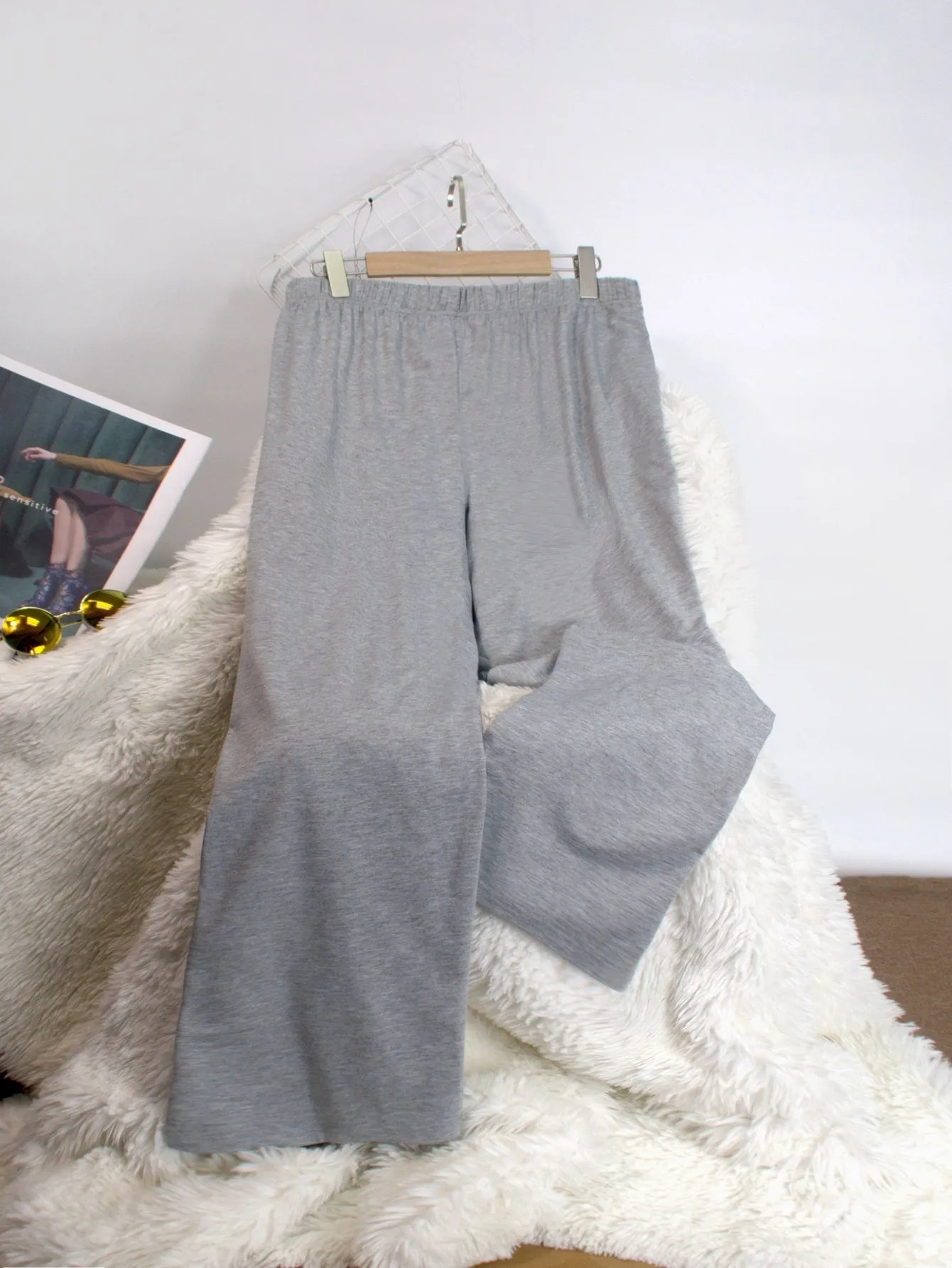 Plain Knot Natural Long Plus Size Sweatpants