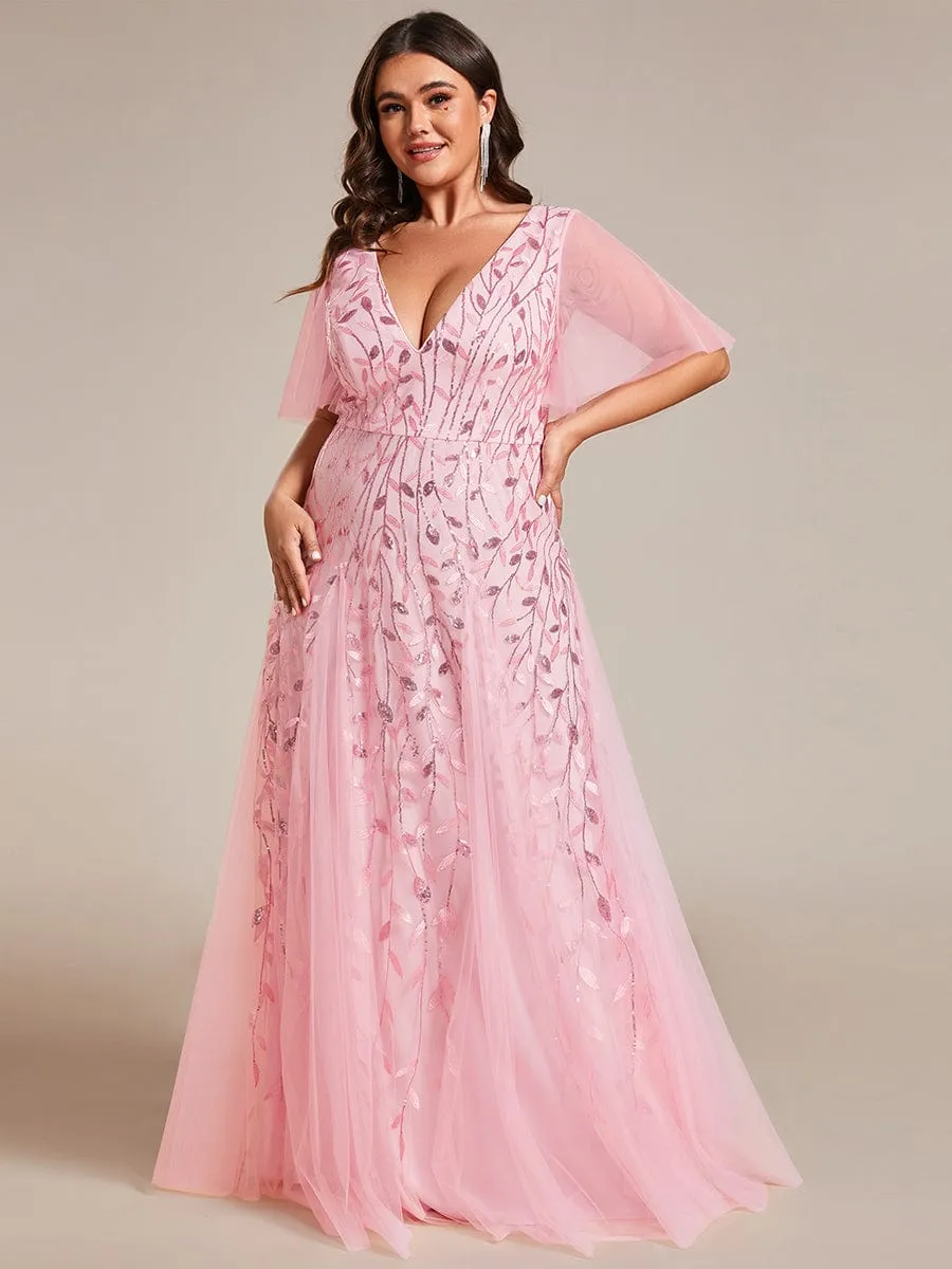 Plus Size Floor Length Formal Evening Gowns for Weddings