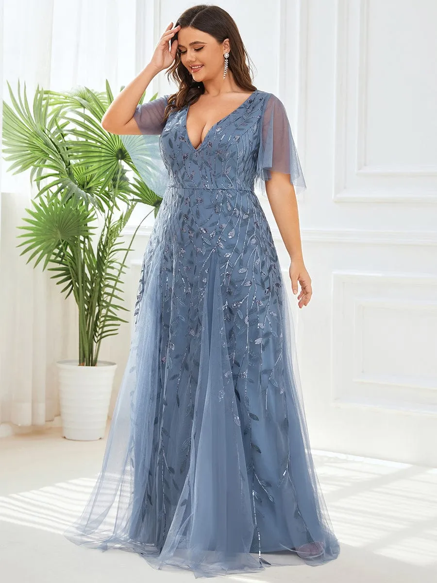 Plus Size Floor Length Formal Evening Gowns for Weddings