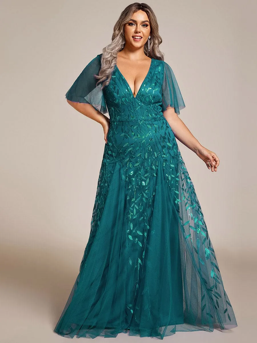 Plus Size Floor Length Formal Evening Gowns for Weddings