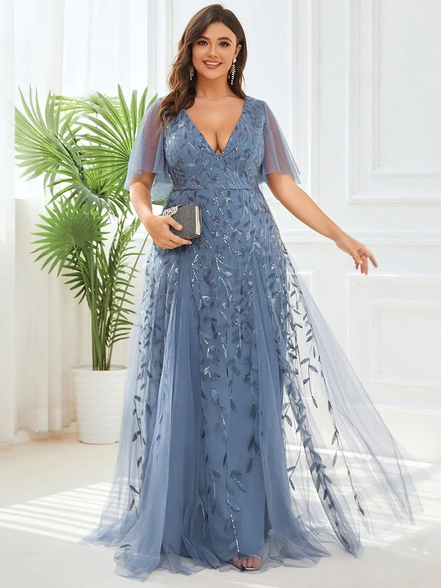 Plus Size Floor Length Formal Evening Gowns for Weddings