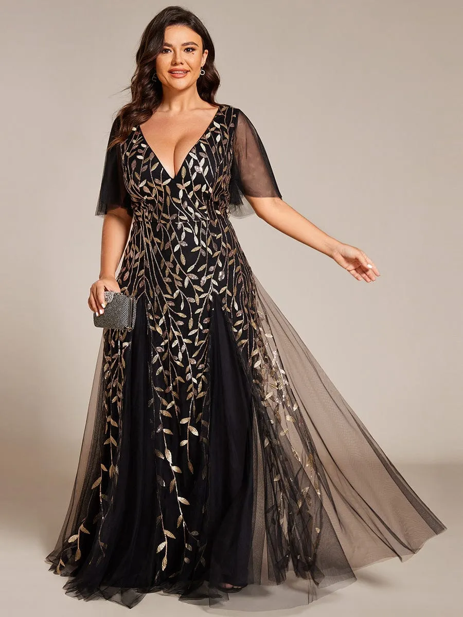 Plus Size Floor Length Formal Evening Gowns for Weddings