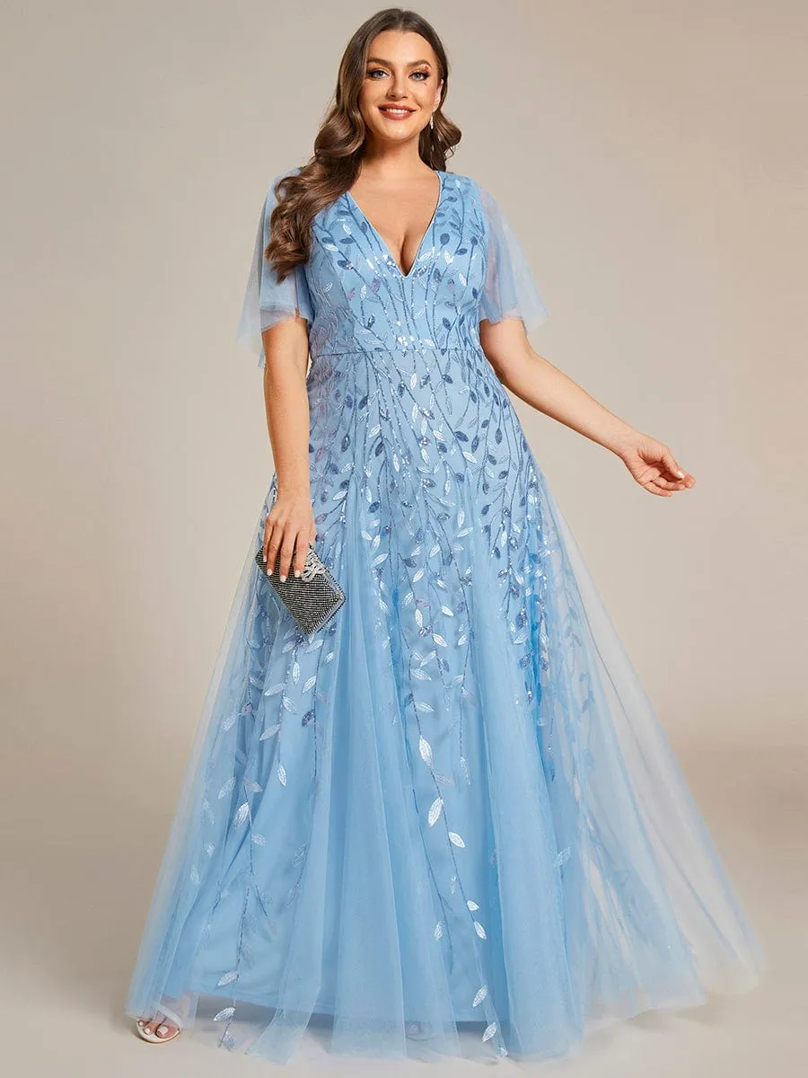 Plus Size Floor Length Formal Evening Gowns for Weddings